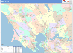 North Bay Metro Area Digital Map Color Cast Style